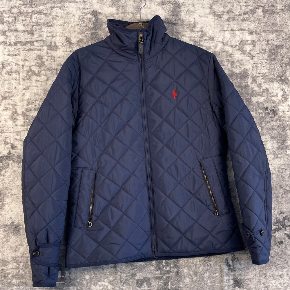 Polo by Ralph Lauren Navy Quilted Jacket with Red Pony